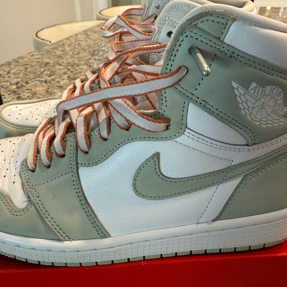 Jordan Women's Shoes in White and Sage Green